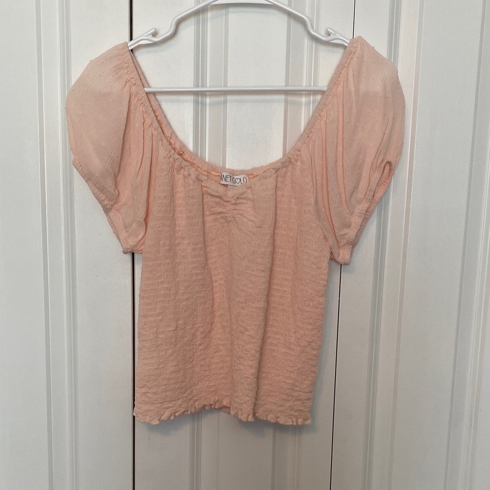 🌸 Planet Gold Soft Peach Women's Blouse